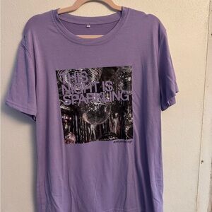 Taylor Swift Lavender and Beige Graphic Tee Bundle: "This Night Is Sparkling"
